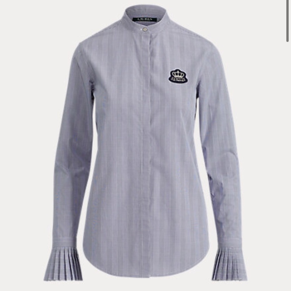 ISO Ralph Lauren Pleated-Cuff Cotton Shirt size L